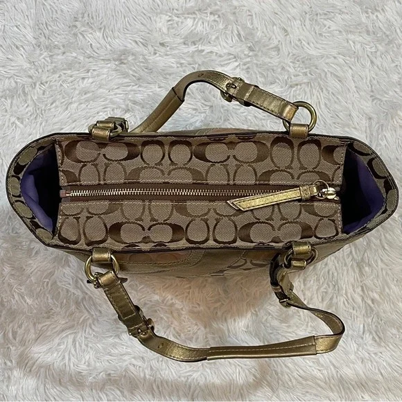 COACH Limited Edition Gold Patchwork Satchel Shoulder Bag E0873-12740 - Picture 5 of 10